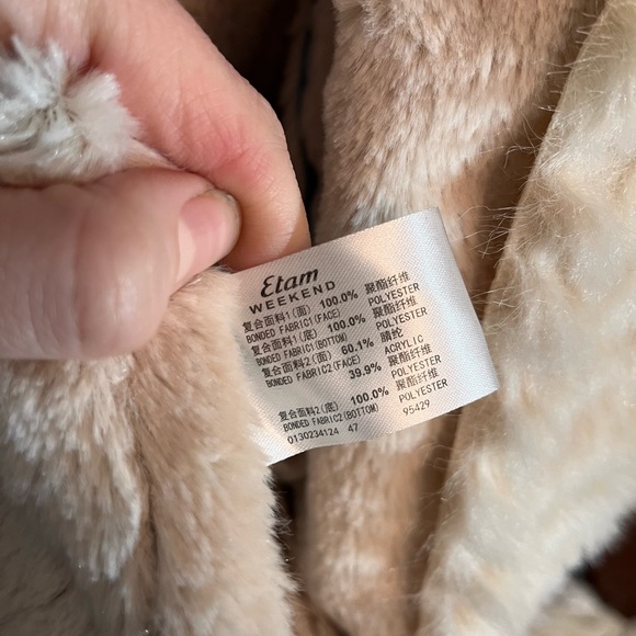 Vintage Etam Faux Fur/Suede Womens Coat - Picture 2 of 4